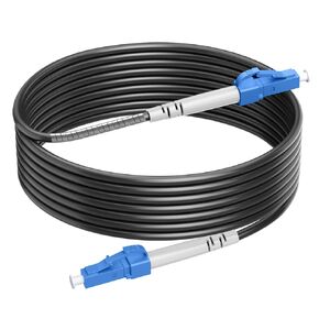 100m/330ft Outdoor Simplex Fiber Optic Cable, LC to LC Single Mode FiberPatch Cable Outdoor Armored (OS1/OS2 Compatible), 10GB 9/125um LSZH OD 3.0MM Black