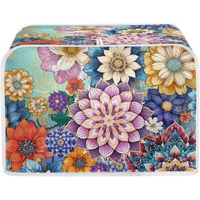 Dragonfly Bread Toaster Cover 4 Slice, Daisy Anti-Sputtering Bread Maker Cover Bakeware Protector, Washable Decorative Toaster Covers for Kitchen, Off White