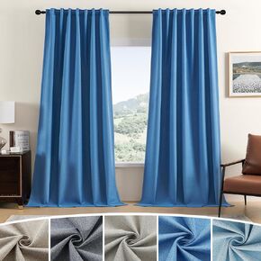 XiDi Blackout Curtains for Bedroom Linen Curtains for Living Room,Curtains 84 Inch Length 2 Panels Set,Window Curtains Thermal Curtains Back Tab Rod Pocket 52x84 Inch