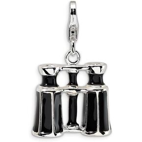 Jewels By Lux Sterling Silver Enamel Binocular w/Lobster Clasp Charm