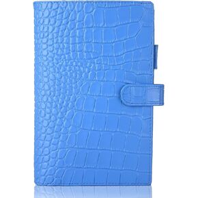 Genuine Leather b6 Planner Cover,Personal Organizer with Pen Loop,Card Slots,Zipper Pockets, Compatible with Most B6 size Planners notebooks (Black)