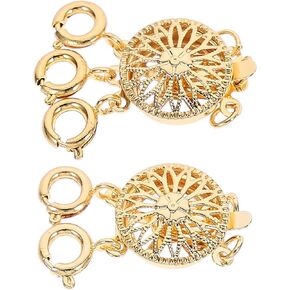 Milisten 2Pcs Necklace Layered Clasp 3 Strands Jewelry Spacers Necklace Separator Bracelet Clasps Connectors for Layered, Bracelet, Jewelry, Crafts, Rose Gold