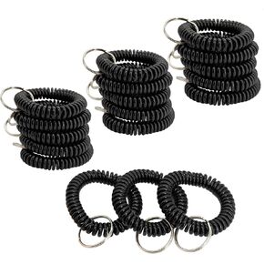 TFoRibbon Stretchable Plastic Wrist Coil Wrist Band Key Ring Chain Holder 50 pcs