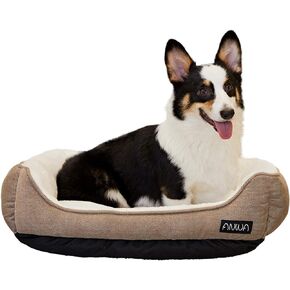 Durable Dog Bed Machine Washable Medium Dog Bed Square, Comfortable Puppy Dog Bed Medium