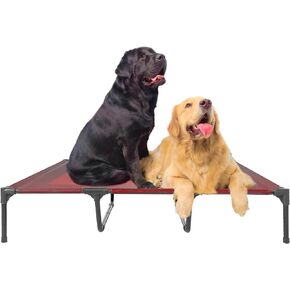 suddus Elevated Dog Bed Waterproof Outdoor, Portable Raised Dog Bed, Dog Bed Off The Floor, Dog Bed Easy Clean Indoor or Outdoor Use, X-Large, Red