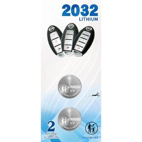 2Pack CR2032 Remote Key fob Battery Replacement for Nissan 370Z Altima Armada GT-R Kicks Leaf Maxima Murano Pathfinder Rogue Sentra Titan Versa (fits 2007-2022+)