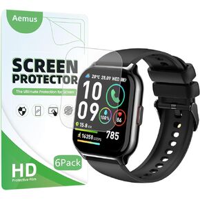 Screen Protector Compatible for SKG Smart Watch 1.95" (6 Pack) Full Coverage Clear TPU Soft Film, For V7-2 Fitness Tracker Smartwatch Protective Film