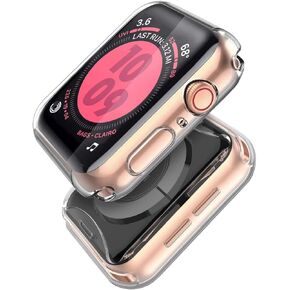(2 Pack) Langboom Case for Apple Watch SE Series 6 Series 5 Series 4 40mm, Soft TPU Screen Protector, HD Clear Ultra-Slim Cover, Overall Protection Case for iWatch