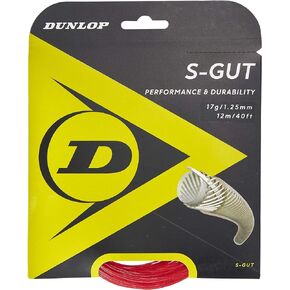 Dunlop Sports S-Gut 17G Tennis String, Red, 1 Set