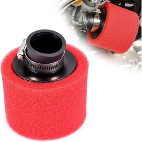 RUTU 35mm Air Filter Universal Bent Angled Foam Air Filter Suitable with 4 Stroke 50cc 70cc 90cc 110cc 125cc 150cc GY6 Motorcycle ATV cooter Quad Go Kart Moped Pit Dirt Bike-Red