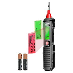 ANENG VD807 Non Contact Voltage Tester,Electrical Tester Pen, Range AC Voltage,Light Bulb Tester Tools with LCD Display,Flashlight,Pocket-Sized Pen Detector,Buzzer Alarm,Wire Breakpoint Finder,Black