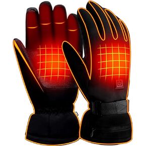 Heated Gloves,Rechargeable Battery Powered Heated Gloves for Men Women Hand Warmer,Electric Winter Waterproof Touchscreen Gloves Thermal Arthritis Gloves for Motorcycling Hiking Hunting Skiing