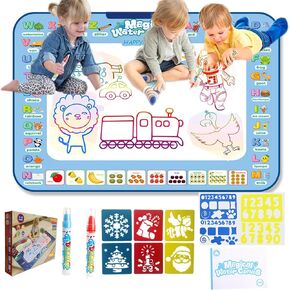 Kids Toys Water Doodle Mat Reusable 40 X 32 in Extra Large Painting Writing Doodle Water Color Drawing Board,Toddlers Preschool Education 2 3 4 5 6 7 8 Year Old Girl Boys Coloring