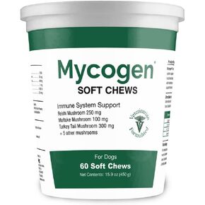 Mycogen for Dogs - Vitamins with 8 Types of Mushrooms - Support Immune System - 60 Soft Chews