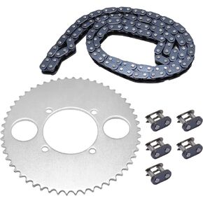 T8F 54T Tooth Rear Drive Sprocket with T8F 116 Links Chain & Master Link for 47cc 49cc 2-Stroke Engine Motor Chinese Kids Mini Moto Pocket Bike Gas Scooter ATV Quad Pit Dirt Bike Goped