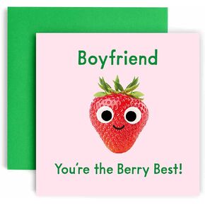Huxters Birthday Cards for Men - You're the Berry Best Funny Birthday Card for him Nephew - Funny Birthday Day Card for Best Friend Fun Happy Birthday - 14.8cm (Nephew)