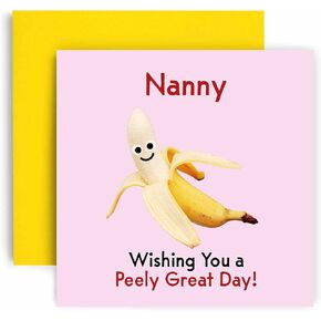 بطاقات عيد ميلاد Huxters للرجال - بطاقة عيد ميلاد مضحكة من Peely Great Banana لابن أخيه - بطاقة عيد ميلاد مضحكة لأفضل صديق وعيد ميلاد سعيد - 14.8 سم (ابن أخ)