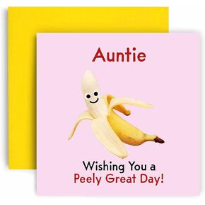 Huxters Birthday Cards for Men - Peely Great Banana Funny Birthday Card for him Nephew - Funny Birthday Day Card for Best Friend Fun Happy Birthday - 14.8cm (Nephew)
