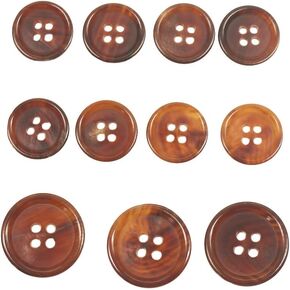 YaHoGa 11 Pieces Light Brown Horn Buttons Set for Blazers Suits Coats 15mm 20mm Real Buffalo Horn Blazer Buttons Suit Buttons for Men (Light Brown)