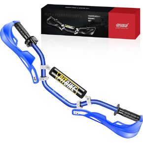 RUTU Universal 7/8" CNC Motrocycle Handlebar & Handguards Kit with Grips-Chest Pad-Throttle Housing Clamp,All-Round Protection of Riding Safety,Fit CRF YZF KXF KLX RMZ DRZ Pit Bike ATV-Blue & Black in Kuwait
