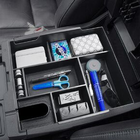 Center Console Organizer Tray Compatible with Toyota Tundra 2014 2015 2016 2017 2018 2019 2020 2021 Tundra Interior Accessories, Armrest Secondary Storage Box Insert Tray Divider, Black