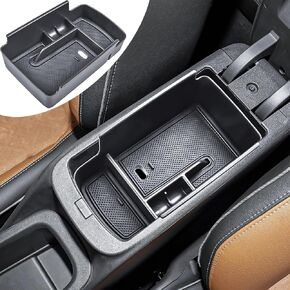 Center Console Organizer Tray Compatible with 2024 Chevy Trax and 2024 Buick Encore GX Accessories, Secondary Storage Box Armrest Console Tray Interior Coin Holder, Black