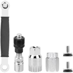 Oumers Bike Repair Tools, Multi-use Bike Crank Extractor + Bike Bottom Bracket Remover + 16mm Spanner Wrench + Hex Head Crank Arm Bolts for Removing Bicycle Crank & Freewheel