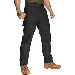 Tactical Pants for Men Stretch Cargo Pants Ripstop Outdoor Work Pant Lightweight Water Resistant Hiking Pants(9923,Black,36)
