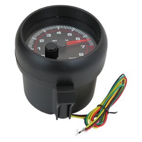 DEEPSOUND 3.75" 12V White LED Backlit Tachometer Gauge with Red Shift Light for Auto Gasoline Car 0-8000 RPM