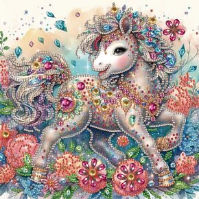 WSLWXSHM 5D Special Shape Diamond Art Kits for Beginners, Diamond Painting Kits for Adults Horse, Crystal Rhinestones Diamond Painting for Home Wall Decoration Gift 12×12inch/30×30cm, Animal