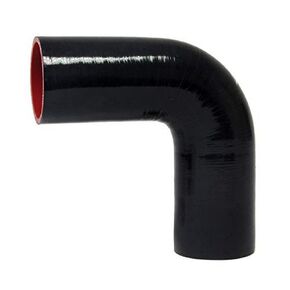 HPS Performance 5/8" ID, 10" Leg, 90 Degree Silicone Elbow Coupler Hose, High Temp 4-ply Reinforced, Black (HTSEC90-062-L10-BLK)