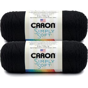 Bulk Buy: Caron Simply Soft Yarn Solids (2-pack) (Black)