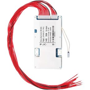 14S BMS 50.4V/51.8V 30A Li-ion PCB Protection Board with Balance Wire and NTC,Ten Functional protections, Common Port, for Lithium-ion Battery Pack (14S 50.4V/51.8V 30A)