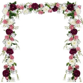 DearHouse 2Pcs Artificial Peony Flower Garland - Silk Peony Garland with Pink and White Flowers for Wedding Party Table Decoration,6ft/Strand