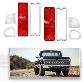 Smoked Lens Rear Tail Backup Lights & Tail Brake Lights For Chevy & GMC Trucks (Fleetside/Wideside) 1967-1972