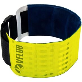 VFLUO - Reflective + reflective Adjustable & Elastic Motorcycle Armband for Motorcycle Jacket, Scooter, Bicycle, Pedestrian - High Visibility - Resistance & Support