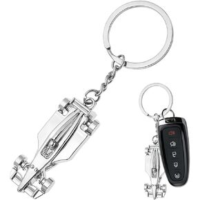 Racing Car Model Keychain, F1 Race Car Key Fob Holder, Metal Model Key Chain Present, Keyring Car Accessories