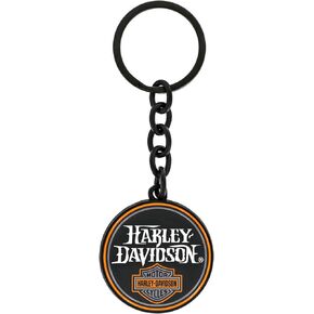 Harley Davidson B&S Round Black Keychain HDK410