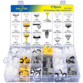 OAUTOO 178pcs Body Side & Exterior Trim Rocker Molding Clips Assortment for GM Buick Cadillac Chevy GMC