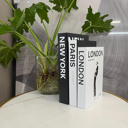 كتب زخرفية لديكور المنزل، مجموعة من 3 كتب وهمية أنيقة لكتب ديكور الغرف الجمالية، لديكور طاولة القهوة، وغرفة المعيشة، والطاولة، وديكور الرف، وكتب العرض المكدسة الحديثة ذات الغلاف الصلب (3 أحجام مختلفة) in Kuwait