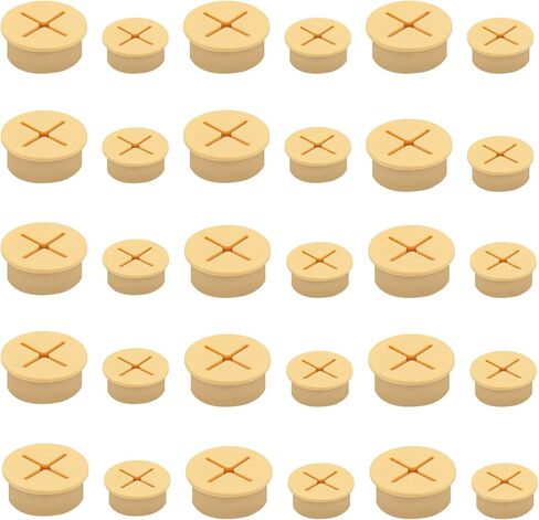 ELANE 30 Pcs Rubber Wire Grommets,Desk Cord Hole Cover,Wall Grommets for Cables Hole Cover for Cords (3/4inch,1inch) (Black) in Kuwait