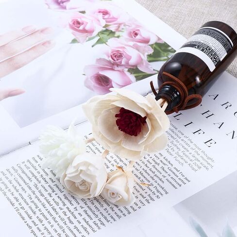 8 قطع من أعواد توزيع العطور على شكل زهرة صناعية، موزع عطور من قصب الروطان المتموج، أعواد إعادة تعبئة بديلة لمعطر الهواء، معطر هواء الحمام in Saudi Arabia