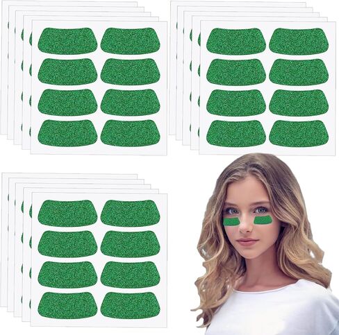 120pcs Sports Eye Stickers for Kids Breathable Eye Strips Football Eye Stickers Adhesive Softball Eye Black Stickers for Football, Baseball, Softball Sports Occasion (Green) in Kuwait