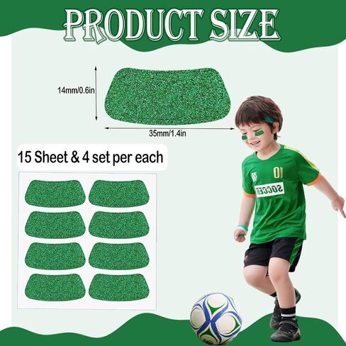 120pcs Sports Eye Stickers for Kids Breathable Eye Strips Football Eye Stickers Adhesive Softball Eye Black Stickers for Football, Baseball, Softball Sports Occasion (Green) in Kuwait