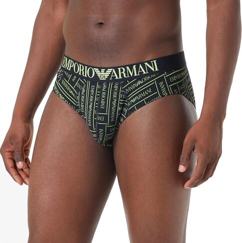 Emporio Armani Men's Eagle Brand Logo Elastic Band Briefs in Saudi Arabia