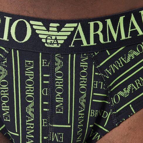 Emporio Armani Men's Eagle Brand Logo Elastic Band Briefs in Saudi Arabia