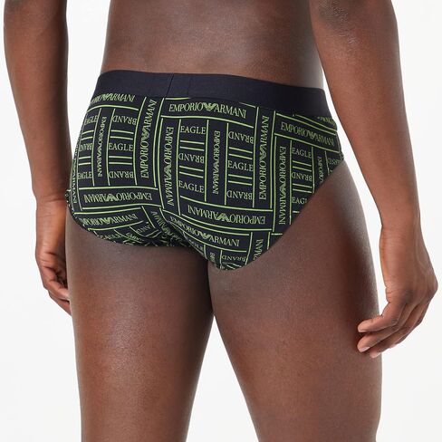 Emporio Armani Men's Eagle Brand Logo Elastic Band Briefs in Saudi Arabia
