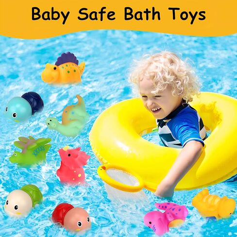 Bath Toys for Kids Ages 1-3 - Infant Baby Kids Toddler Mold Free Bath Toys 2-4 3-5 4-8 Dinosaur Bathtub Pool Water Toys for Babies 6-12-18-24 Months Bathtime Essentials Shower Gift for Boys Girls in Saudi Arabia