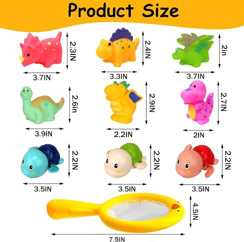 Bath Toys for Kids Ages 1-3 - Infant Baby Kids Toddler Mold Free Bath Toys 2-4 3-5 4-8 Dinosaur Bathtub Pool Water Toys for Babies 6-12-18-24 Months Bathtime Essentials Shower Gift for Boys Girls in Saudi Arabia