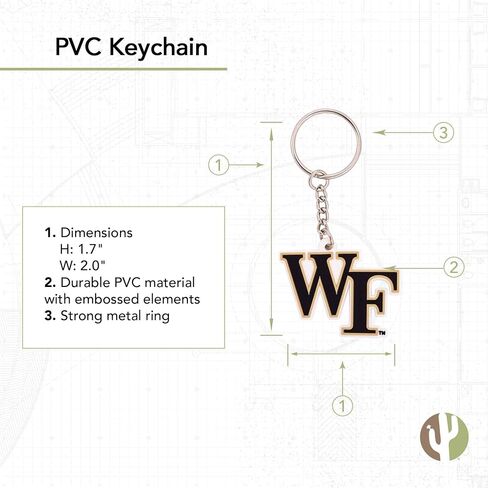 حامل مفاتيح السيارة لجامعة ديزرت كاكتوس ويك فورست (PVC A) in Saudi Arabia